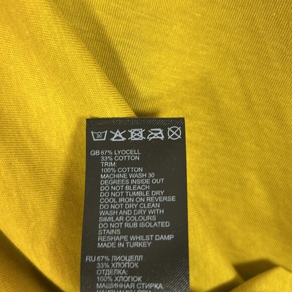 Reiss New MARLIN FINE JERSEY BOW DETAIL TOP Yellow Size Small - Picture 8 of 10